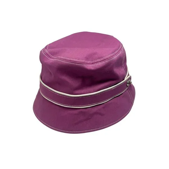 Vtg Y2K Coach Fuchsia Bucket Hat | Barbiecore Dopamine Indie Sleaze Retro Grunge - Picture 2 of 13